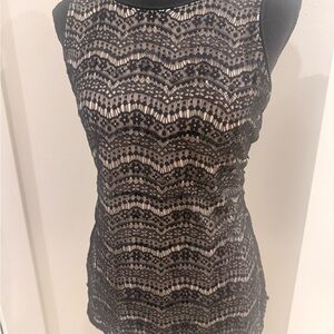 Maurices Black and Cream Patterned Sleeveless Top